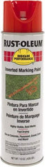 Rust-Oleum - 15 fl oz Orange Marking Paint - 300' to 350' Coverage at 1-1/2" Wide, Solvent-Based Formula - Exact Tool & Supply