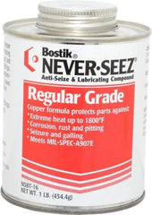 Bostik - 1 Lb Can Extreme Pressure Anti-Seize Lubricant - Copper, -297 to 1,800°F, Silver Gray, Water Resistant - Exact Tool & Supply