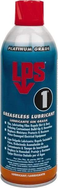 LPS - 16 oz Aerosol Dry Film Penetrant/Lubricant - Clear Yellow, Food Grade - Exact Tool & Supply