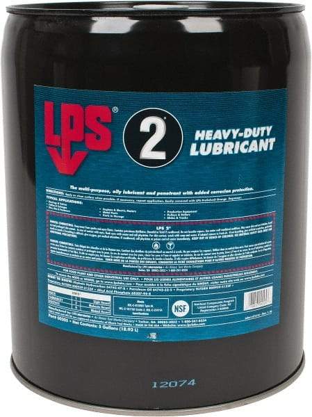 LPS - 5 Gal Pail Nondrying Film Lubricant - Clear Amber, Food Grade - Exact Tool & Supply