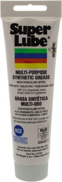Synco Chemical - 3 oz Tube Synthetic General Purpose Grease - Translucent White, Food Grade, 450°F Max Temp, NLGIG 2, - Exact Tool & Supply
