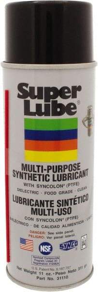 Synco Chemical - 11 oz Aerosol Synthetic General Purpose Grease - Translucent White, Food Grade, 450°F Max Temp, NLGIG 2, - Exact Tool & Supply