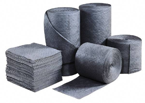 Brady SPC Sorbents - 50 Gal Capacity per Package, Universal Roll - 150' Long x 30" Wide, Gray, Polypropylene - Exact Tool & Supply