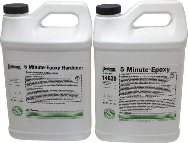 Devcon - 9 Lb Bottle Two Part Epoxy - 3 to 6 min Working Time, 1,900 psi Shear Strength - Exact Tool & Supply