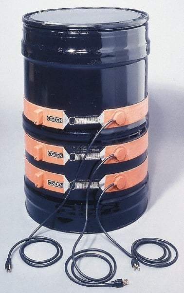 Value Collection - 9-1/2" Wide, 15 Gallon Wrap-Around Drum Heater - 120 Volt, 70°F to 190°F Thermostat Rating - Exact Tool & Supply