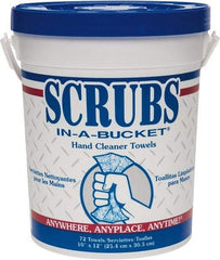 Scrubs - Pre-Moistened Hand Cleaning Wipes - Center Pull, 12-1/2" x 10-1/2" Sheet Size, Blue - Exact Tool & Supply