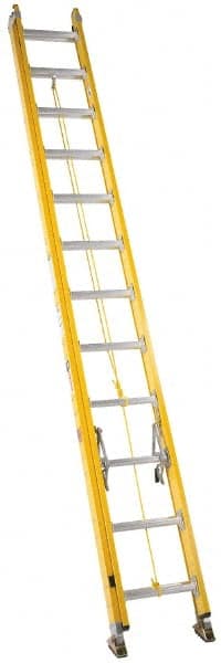 Made in USA - 36' High, Type IA Rating, Fiberglass Extension Ladder - Exact Tool & Supply