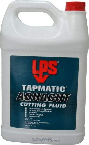 LPS - Tapmatic AquaCut, 1 Gal Bottle Cutting & Tapping Fluid - Water Soluble, For Boring, Broaching, Drawing, Drilling, Engraving, Facing, Finishing, Grinding, Milling, Reaming, Sawing, Stamping, Tapping, Threading, Turning - Exact Tool & Supply
