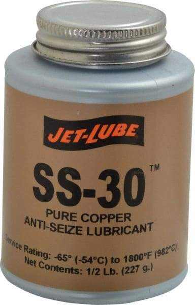 Jet-Lube - 0.5 Lb Can High Temperature Anti-Seize Lubricant - Copper, -65 to 1,800°F, Copper Colored, Water Resistant - Exact Tool & Supply
