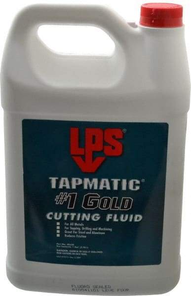 LPS - Tapmatic #1 Gold, 1 Gal Bottle Cutting & Tapping Fluid - Straight Oil, For Boring, Broaching, Drilling, Engraving, Facing, Milling, Reaming, Sawing, Tapping, Threading, Turning - Exact Tool & Supply