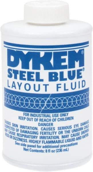 Dykem - Blue Layout Fluid - 8 Ounce Brush Top Can - Exact Tool & Supply