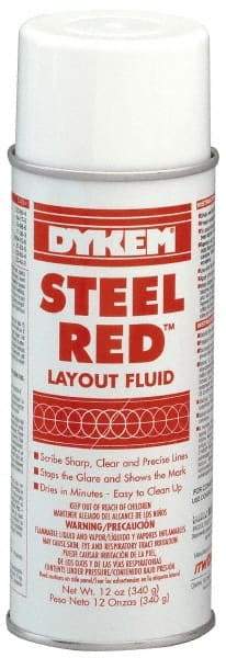 Dykem - Red Layout Fluid - 12 Ounce Aerosol Can - Exact Tool & Supply