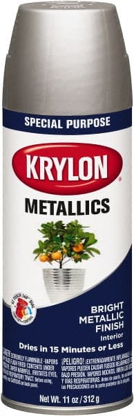 Krylon - Silver, 11 oz Net Fill, Gloss, Metallic Spray Paint - Exact Tool & Supply