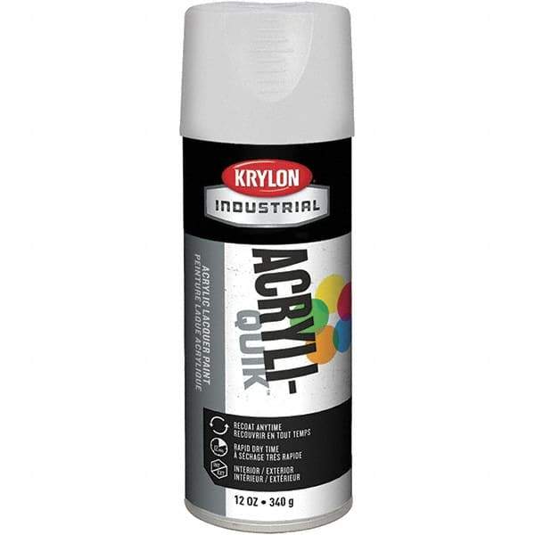 Krylon - White, 12 oz Net Fill, Gloss, Lacquer Spray Paint - 15 to 20 Sq Ft per Can, 16 oz Container, Use on Cabinets, Color Coding Steel & Lumber, Conduits, Drums, Ducts, Furniture, Motors, Pipelines, Tools - Exact Tool & Supply