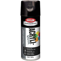 Krylon - Black, 12 oz Net Fill, Gloss, Lacquer Spray Paint - 15 to 20 Sq Ft per Can, 16 oz Container, Use on Cabinets, Color Coding Steel & Lumber, Conduits, Drums, Ducts, Furniture, Motors, Pipelines, Tools - Exact Tool & Supply