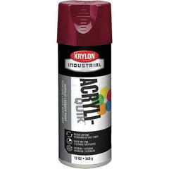 Krylon - Cherry Red, 12 oz Net Fill, Gloss, Lacquer Spray Paint - 15 to 20 Sq Ft per Can, 16 oz Container, Use on Cabinets, Color Coding Steel & Lumber, Conduits, Drums, Ducts, Furniture, Motors, Pipelines, Tools - Exact Tool & Supply