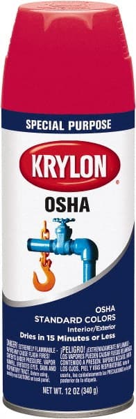 Krylon - OSHA Red, 12 oz Net Fill, Gloss, Enamel Spray Paint - Exact Tool & Supply