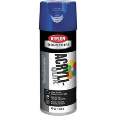 Krylon - True Blue, 12 oz Net Fill, Gloss, Lacquer Spray Paint - 15 to 20 Sq Ft per Can, 16 oz Container, Use on Cabinets, Color Coding Steel & Lumber, Conduits, Drums, Ducts, Furniture, Motors, Pipelines, Tools - Exact Tool & Supply
