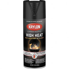 Krylon - Black, 12 oz Net Fill, Satin, High-Heat Spray Paint - Exact Tool & Supply