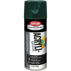 Krylon - Hunter Green, 12 oz Net Fill, Gloss, Lacquer Spray Paint - 15 to 20 Sq Ft per Can, 16 oz Container, Use on Cabinets, Color Coding Steel & Lumber, Conduits, Drums, Ducts, Furniture, Motors, Pipelines, Tools - Exact Tool & Supply