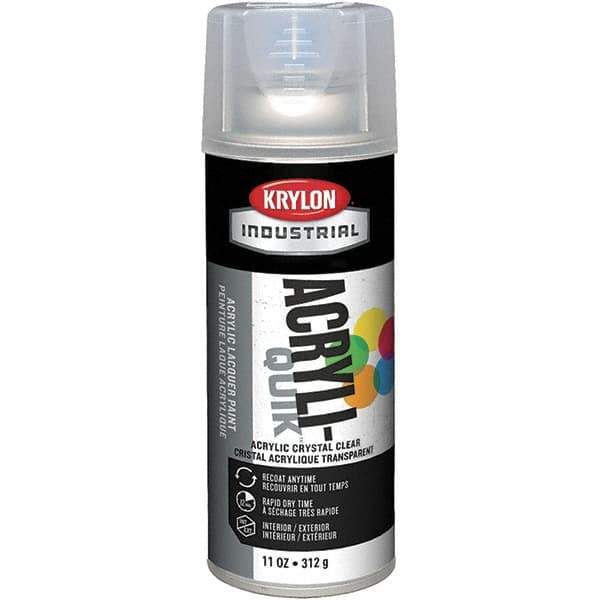 Krylon - Crystal Clear, 11 oz Net Fill, Gloss, Lacquer Spray Paint - 15 to 20 Sq Ft per Can, 11 oz Container, Use on Radios, Stereos & Other Electronic Units, Televisions - Exact Tool & Supply