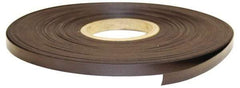 Mag-Mate - 100' Long x 1/2" Wide x 1/8" Thick Flexible Magnetic Strip - 8 Lb Max Pull Force, 10 Linear Ft/Lb Magnetic Pull Force, Plain Back - Exact Tool & Supply