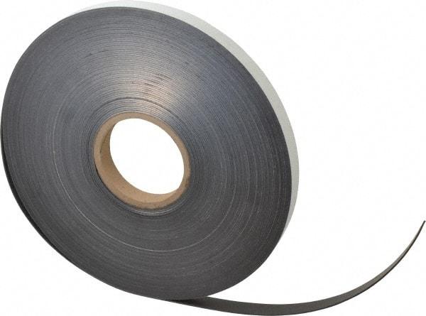 Mag-Mate - 100' Long x 3/4" Wide x 1/16" Thick Flexible Magnetic Strip - 10 Lb Max Pull Force, 5 Linear Ft/Lb Magnetic Pull Force, Adhesive Back - Exact Tool & Supply