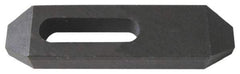 Value Collection - 1/2" Stud, Heat Treated Steel, Plain Strap Clamp - 2.244" Travel, 6" OAL x 1-1/4" Wide x 7/8" High, Black Oxide Finish, Tapered Nose - Exact Tool & Supply