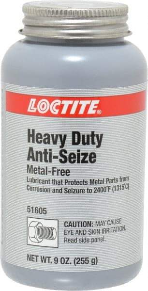 Loctite - 9 oz Can General Purpose Anti-Seize Lubricant - Calcium Fluoride/Graphite, -29 to 2,399°F, Gray, Water Resistant - Exact Tool & Supply