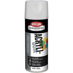 Krylon - White, 12 oz Net Fill, Semi Gloss, Lacquer Spray Paint - 15 to 20 Sq Ft per Can, 16 oz Container, Use on Cabinets, Color Coding Steel & Lumber, Conduits, Drums, Ducts, Furniture, Motors, Pipelines, Tools - Exact Tool & Supply