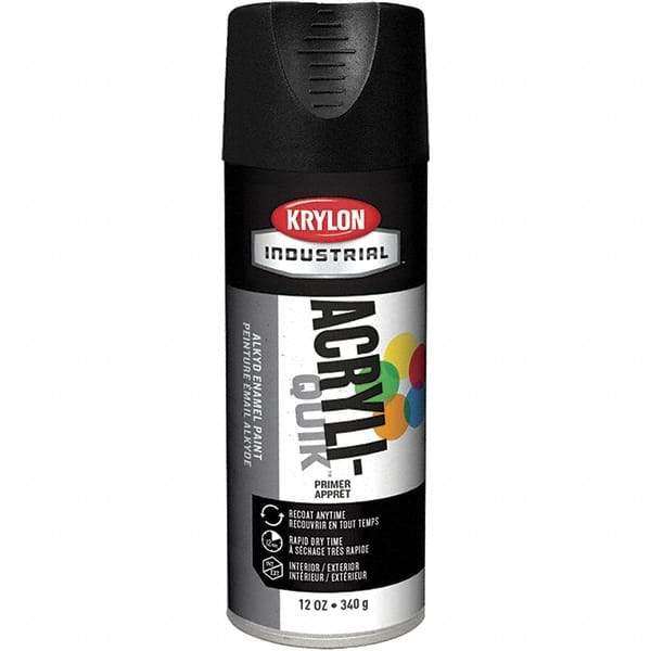 Krylon - 16 oz Charcoal Black Primer - 15 to 20 Sq Ft Coverage, Direct to Metal, Quick Drying, Interior/Exterior - Exact Tool & Supply