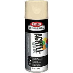 Krylon - Almond (Color), 12 oz Net Fill, Gloss, Lacquer Spray Paint - 15 to 20 Sq Ft per Can, 16 oz Container, Use on Cabinets, Color Coding Steel & Lumber, Conduits, Drums, Ducts, Furniture, Motors, Pipelines, Tools - Exact Tool & Supply