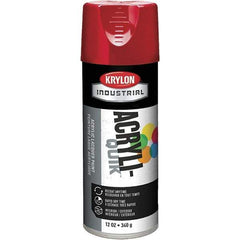 Krylon - Banner Red, Lacquer Spray Paint - 16 oz Container, Use on Cabinets, Color Coding Steel & Lumber, Conduits, Drums, Ducts, Furniture, Motors, Pipelines, Tools - Exact Tool & Supply