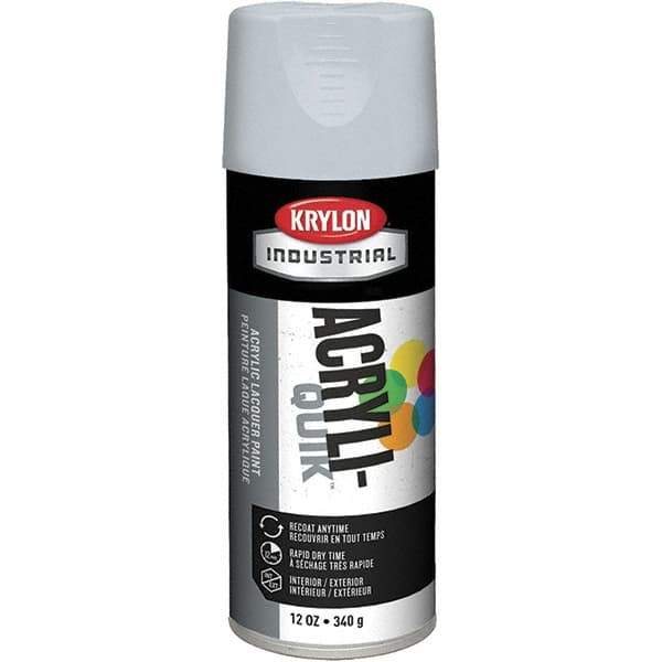 Krylon - Pewter Gray, 12 oz Net Fill, Gloss, Lacquer Spray Paint - 15 to 20 Sq Ft per Can, 16 oz Container, Use on Cabinets, Color Coding Steel & Lumber, Conduits, Drums, Ducts, Furniture, Motors, Pipelines, Tools - Exact Tool & Supply
