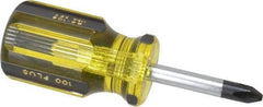 Stanley - #2, 3-1/2" OAL, Stubby Phillips Pocket Screwdriver - 1-1/2" Blade Length, Round Shank, Acetate Handle - Exact Tool & Supply