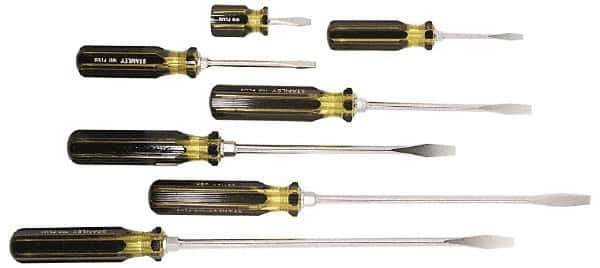 Stanley - 7 Piece Slotted Screwdriver Set - Bit Sizes: Philips 1/4 to 3/8" - Exact Tool & Supply