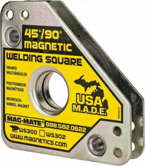 Mag-Mate - 3-3/4" Wide x 3/4" Deep x 3-3/4" High, Rare Earth Magnetic Welding & Fabrication Square - 60 Lb Average Pull Force - Exact Tool & Supply
