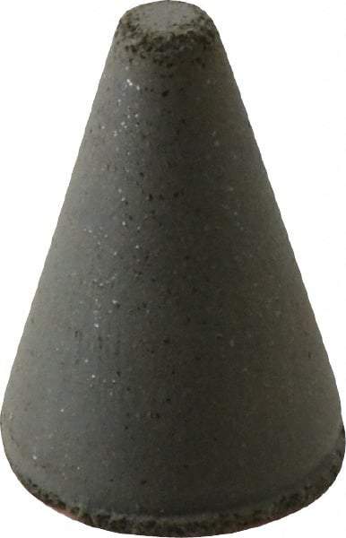 Cratex - 7/8" Max Diam x 1-1/4" Long, Taper, Rubberized Point - Coarse Grade, Silicon Carbide, 1/4" Arbor Hole, Unmounted - Exact Tool & Supply