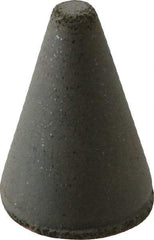 Cratex - 7/8" Max Diam x 1-1/4" Long, Taper, Rubberized Point - Coarse Grade, Silicon Carbide, 1/4" Arbor Hole, Unmounted - Exact Tool & Supply