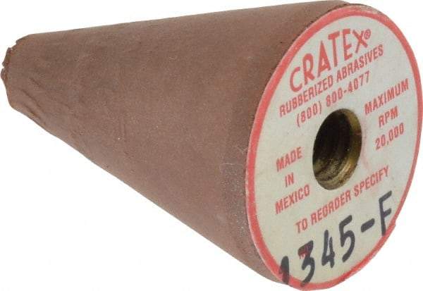 Cratex - 7/8" Max Diam x 1-1/4" Long, Taper, Rubberized Point - Fine Grade, Silicon Carbide, 1/4" Arbor Hole, Unmounted - Exact Tool & Supply