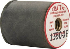 Cratex - 7/8" Max Diam x 1" Long, Cylinder, Rubberized Point - Very Fine Grade, Silicon Carbide, 1/4" Arbor Hole, Unmounted - Exact Tool & Supply