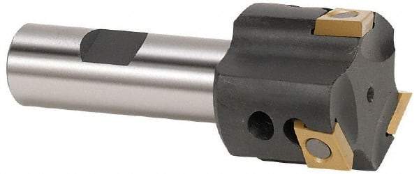 Kennametal - 1-1/2" Cut Diam, 0.39" Max Depth of Cut, 3/4" Shank Diam, 3-1/2" OAL, Indexable Square Shoulder End Mill - 4.21103R.. Inserts, Weldon Shank - Exact Tool & Supply