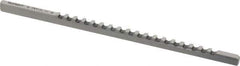 Dumont Minute Man - 3mm Keyway Width, Style A, Keyway Broach - High Speed Steel, Bright Finish, 1/8" Broach Body Width, 13/64" to 1-1/8" LOC, 5" OAL, 650 Lbs Pressure for Max LOC - Exact Tool & Supply