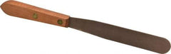Ampco - 1" Wide Nickel Copper Spatula - Stiff, Wood Handle, 10-1/4" OAL - Exact Tool & Supply