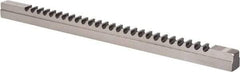Dumont Minute Man - 20mm Keyway Width, Style F-1, Keyway Broach - High Speed Steel, Bright Finish, 1" Broach Body Width, 1" to 6" LOC, 20-1/4" OAL, 8,800 Lbs Pressure for Max LOC - Exact Tool & Supply