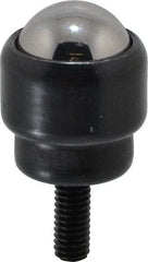 Value Collection - 1 Inch Diameter, Round, Carbon Steel Ball Transfer - 1.2188 Inch Overall Diameter, 1.4375 Inch Mount Height, 125 Lb. Capacity - Exact Tool & Supply