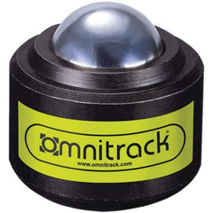 Value Collection - 1/2 Inch Diameter, Round, Chrome Steel Ball Transfer - 7/8 Inch Overall Diameter, 7/8 Inch Mount Height, 100 Lb. Capacity - Exact Tool & Supply