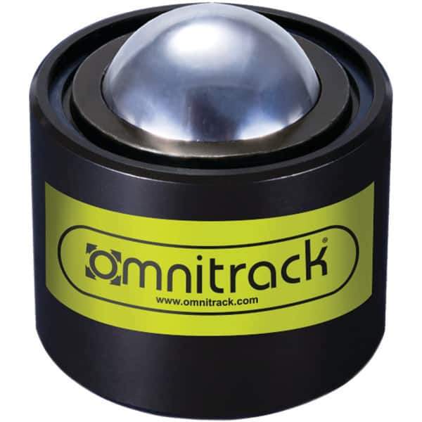 Value Collection - 1 Inch Diameter, Round, Chrome Steel Ball Transfer - 2 Inch Overall Diameter, 1-3/4 Inch Mount Height, 825 Lb. Capacity - Exact Tool & Supply