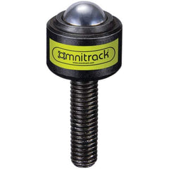 Value Collection - 1/2 Inch Diameter, Round, Chrome Steel Ball Transfer - 7/8 Inch Overall Diameter, 7/8 Inch Mount Height, 100 Lb. Capacity - Exact Tool & Supply