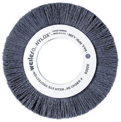 Weiler - 14" OD, 5-1/4" Arbor Hole, Crimped Nylon Wheel Brush - 1" Face Width, 3-3/4" Trim Length, 0.035" Filament Diam, 1,800 RPM - Exact Tool & Supply